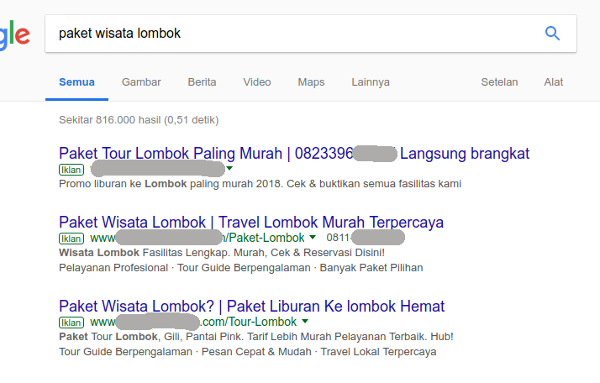 Etika marketing paket wisata lombok - hasil pencarian google