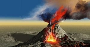 Ilustrasi letusan Gunung Rinjani, Sumber: kitacerdas.com