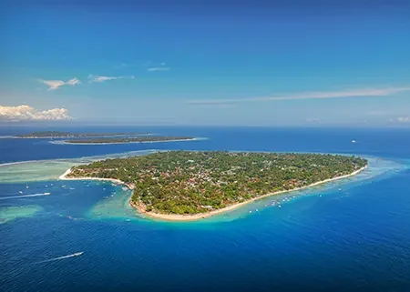 gili air dengam gili meno dan trawangan menggunakan drone